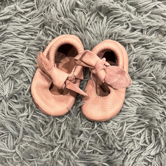 Freshly Picked Other - • Freshly Picked • Bow Tie Leather Moccasins Baby 3 Pink Soft Sole